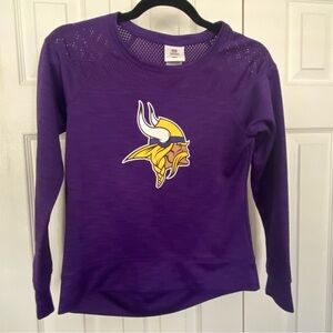 Minnesota Vikings NFL Girls Large 10/12 Youth Team Apparel Purple Shirt Thermal